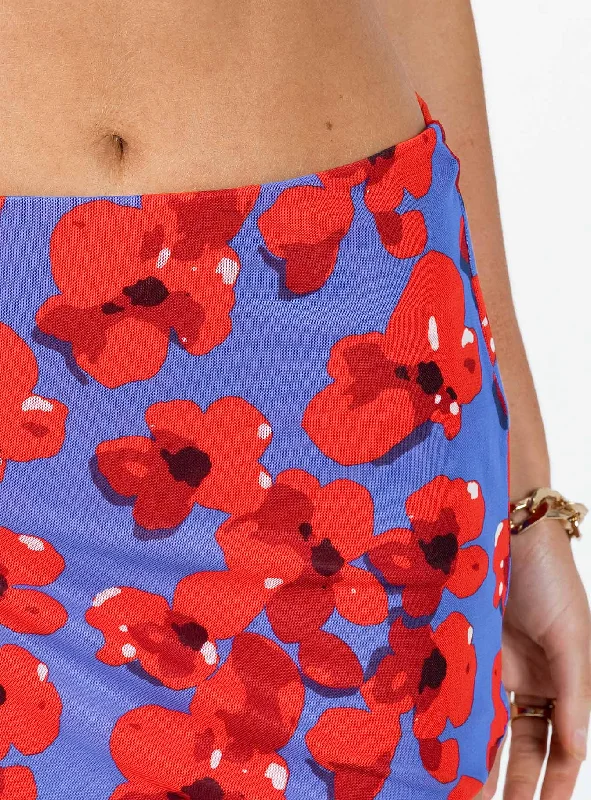 Bold Move Mini Skirt Navy Floral