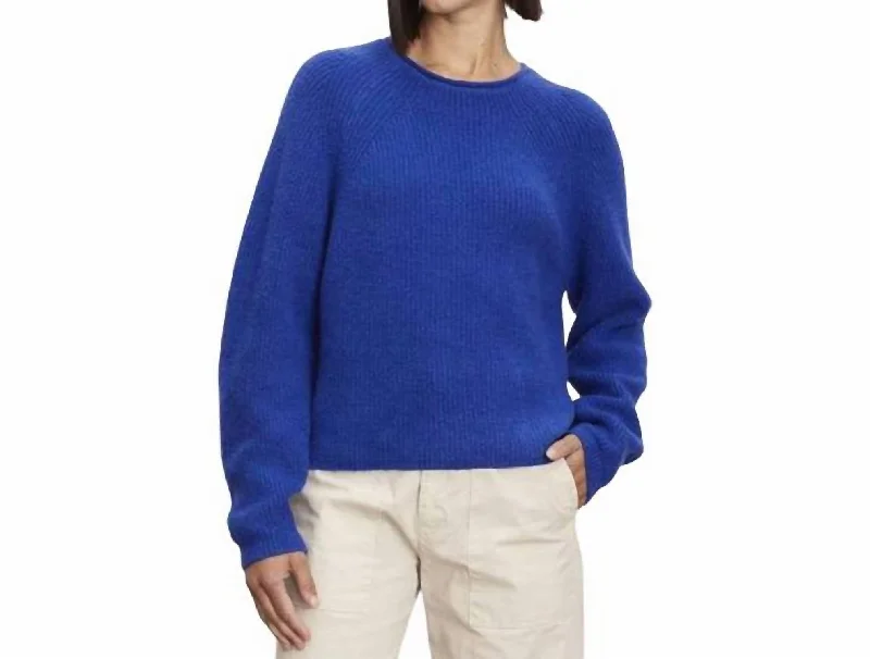 Bowie Boucle Sweater In Cobalt