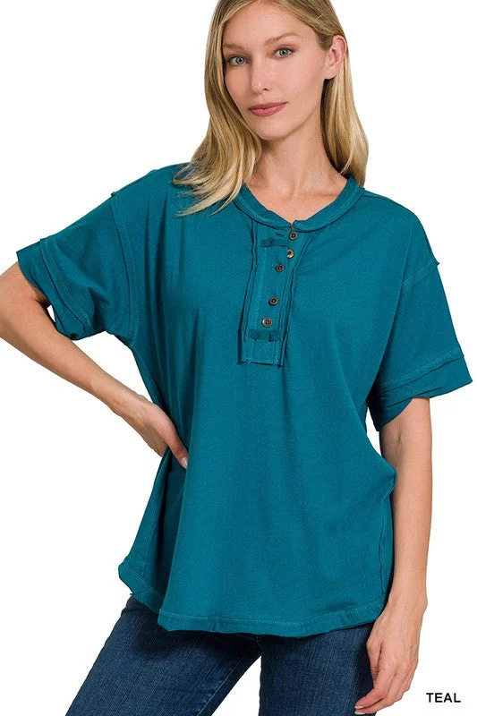 The Beginning Buttoned Short Sleeve Top (Multiple Colors)