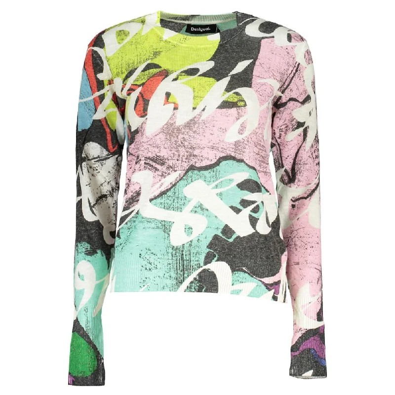 Desigual Elegant Contrast Crew Neck Women's Sweater