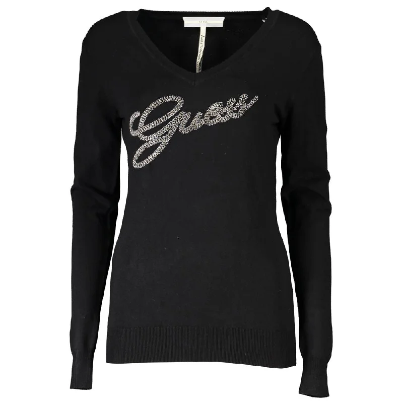 Guess Jeans Elegant V-Neck Rhinestone Women's Sweater