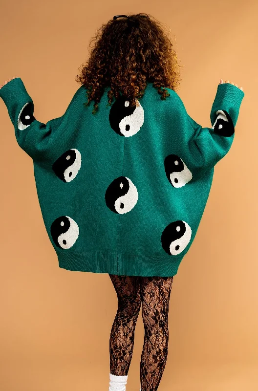 Main Character Energy Oversized Yin Yang Cardigan