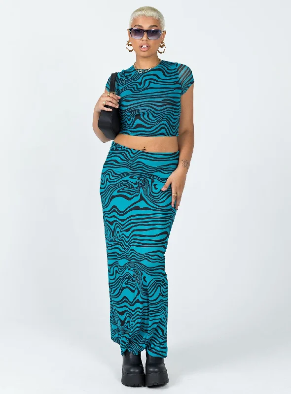 Mariana Maxi Skirt Blue