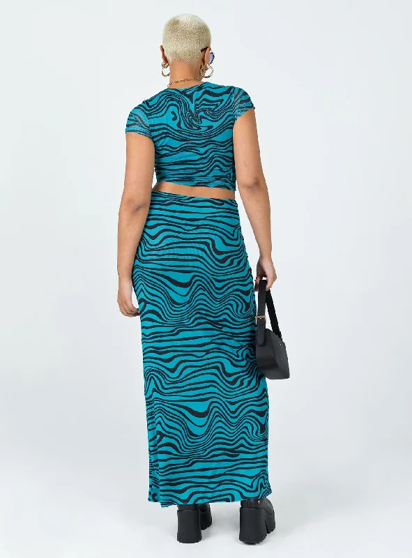 Mariana Maxi Skirt Blue