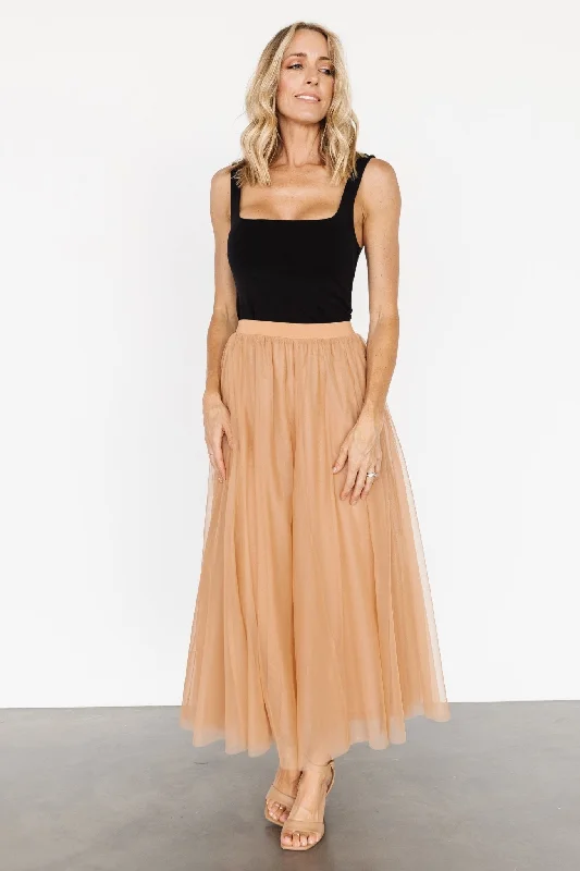 Mila Tulle Skirt | Caramel