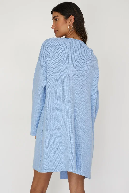 On Point Pocket Cardigan Blue