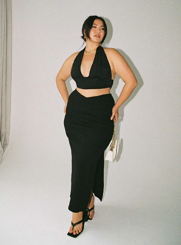 Abigail Midi Skirt Black Curve