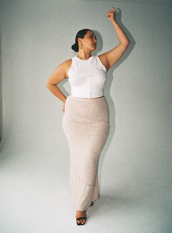 Oscar Maxi Skirt Beige Curve