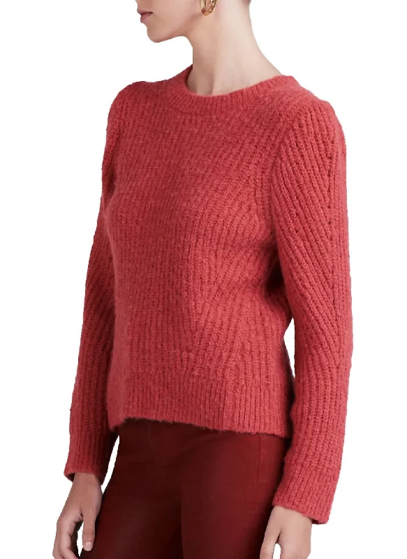 Ryan Puff Sleeve Sweater In Rhubarb