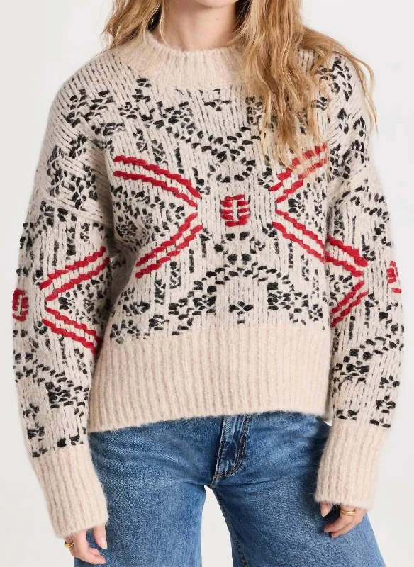 Stella Crew Sweater In Oatmeal Multi