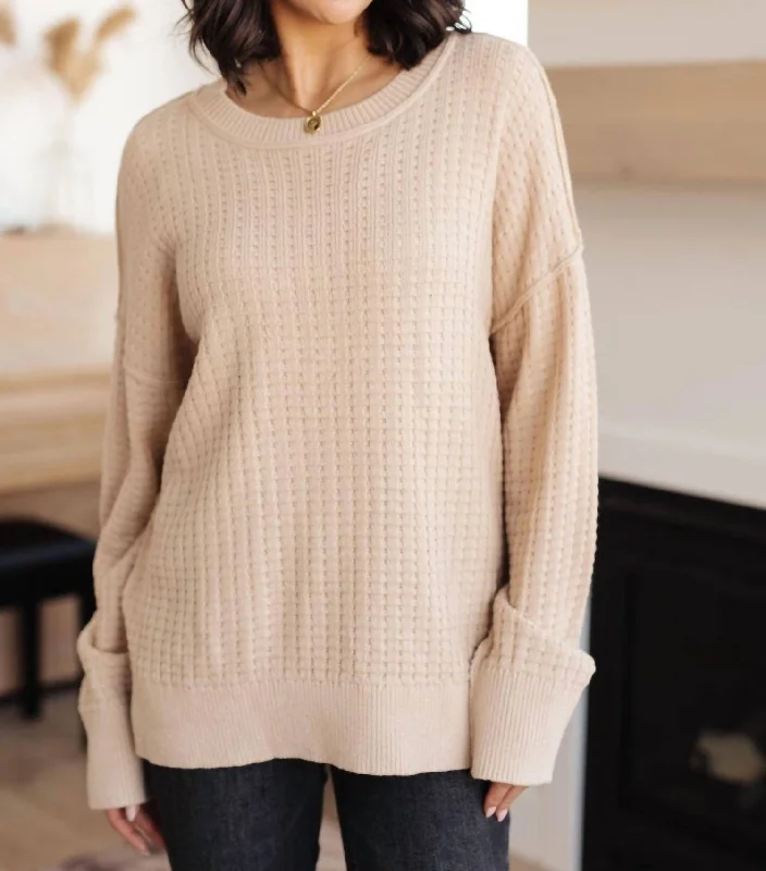 Terrifically Textured Sweater In Mocha