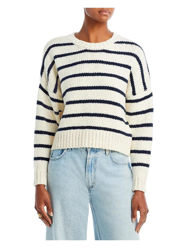 Womens Cotton Knit Crop Sweater