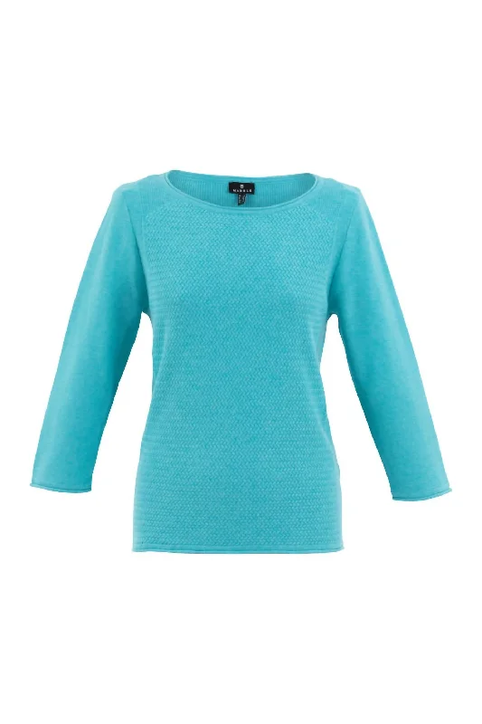 Women's Patterned Knit Sweater In Blue