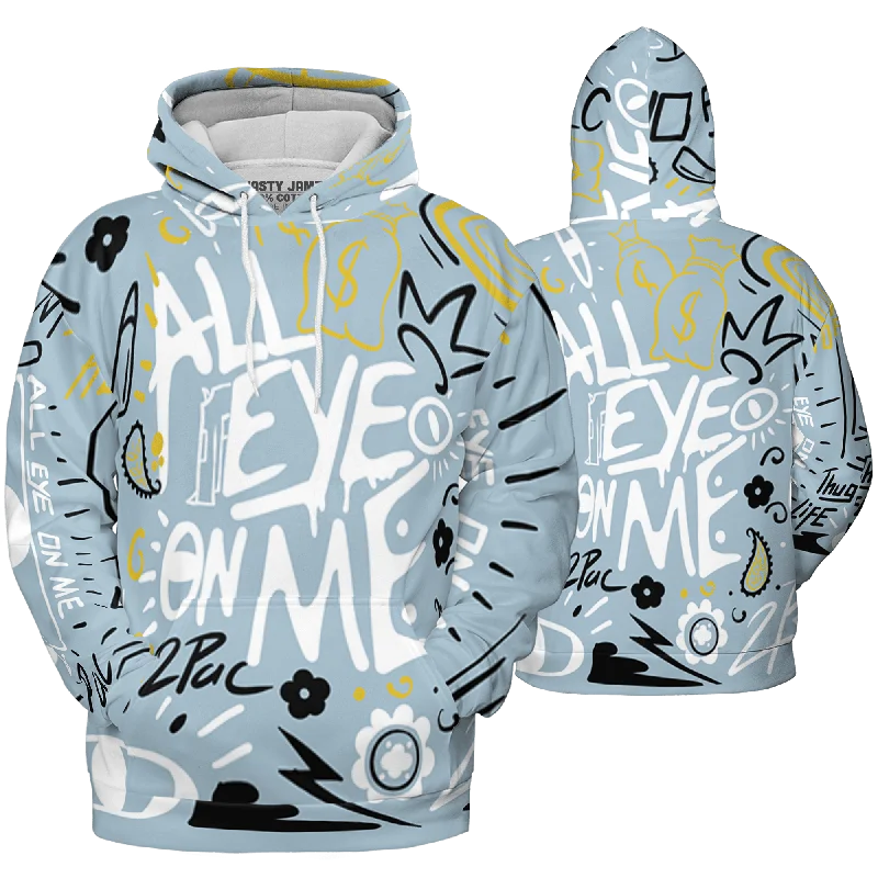 NastyJamz Blue Grey 13s Hoodie Match All Eye On Me 3D All-Over Print Doodle Eye