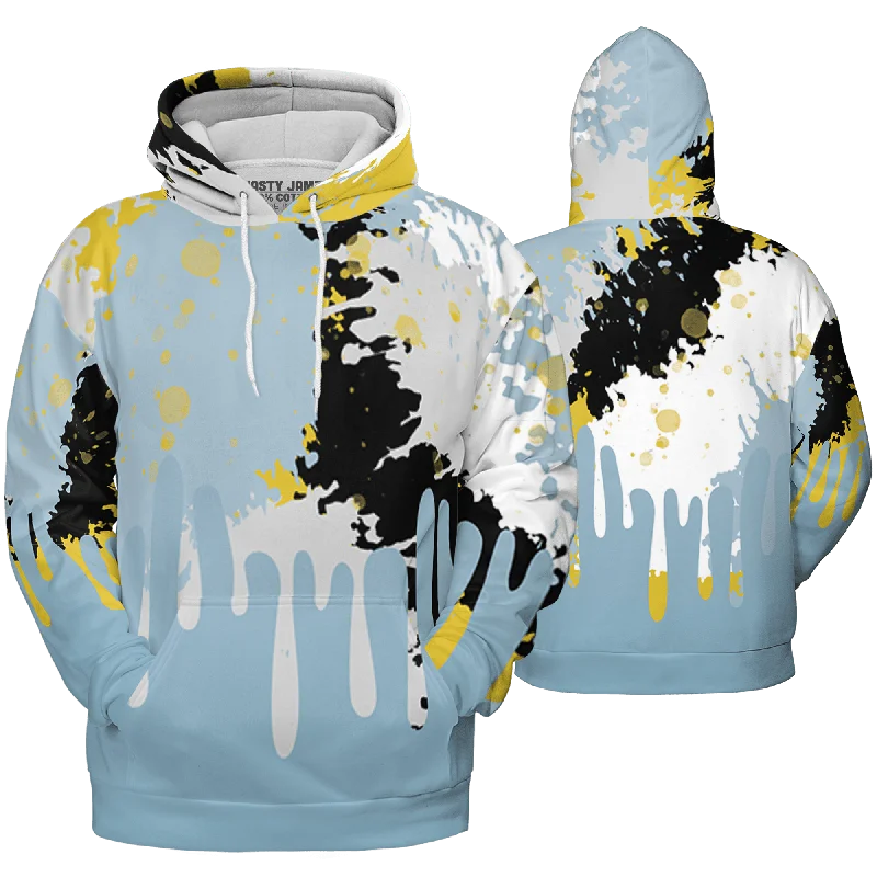 NastyJamz Blue Grey 13s Hoodie Match Colorful 3D All-Over Print Art