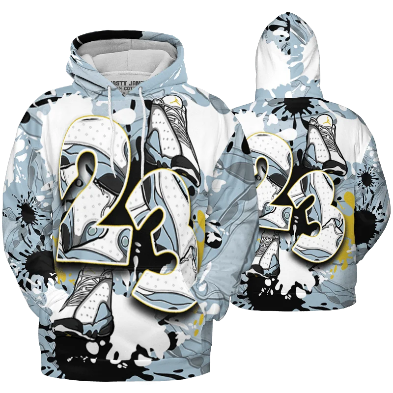 NastyJamz Blue Grey 13s Hoodie Match Number 23 Paint Too Many Sneakers