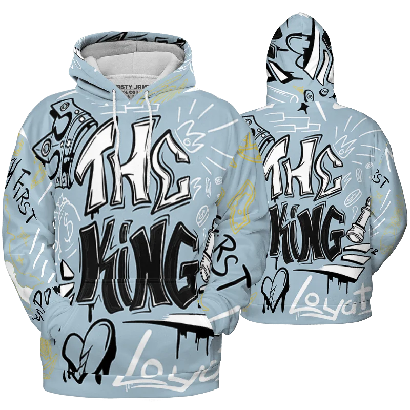 NastyJamz Blue Grey 13s Hoodie Match The King 3D All-Over Print Graffiti