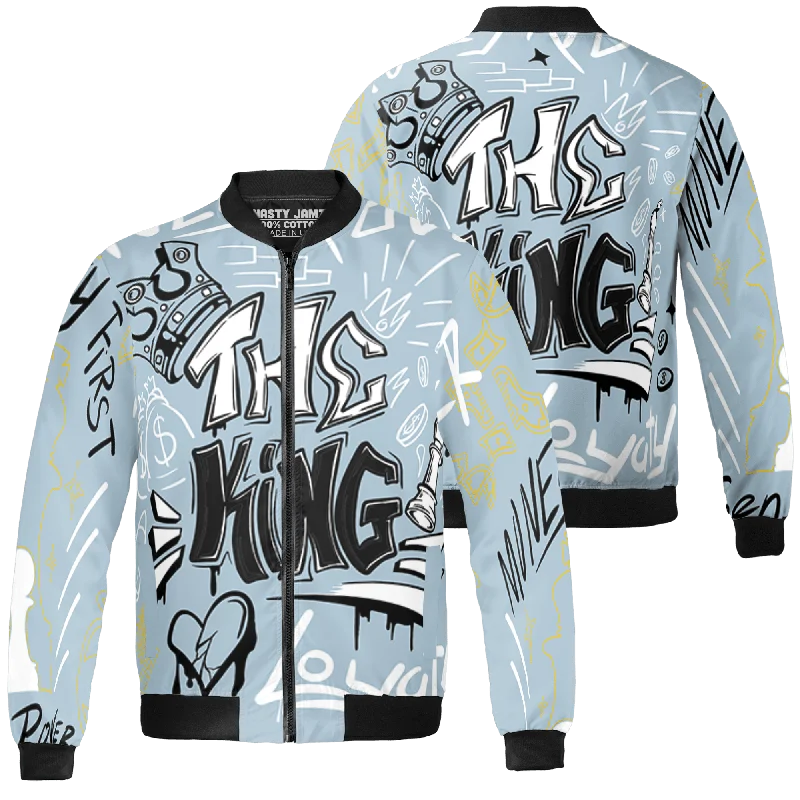 NastyJamz Blue Grey 13s Jacket Match The King 3D All-Over Print Graffiti