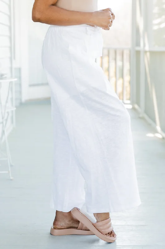 Island Breeze White Tie Waist Pants FINAL SALE