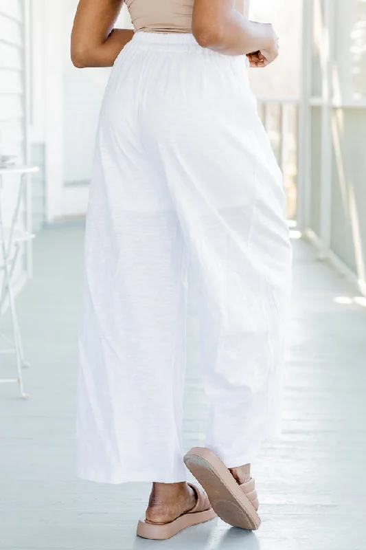 Island Breeze White Tie Waist Pants FINAL SALE