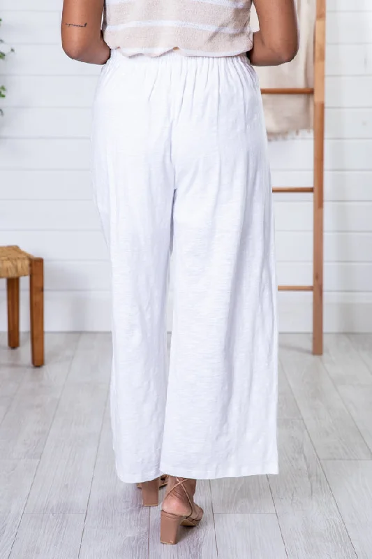 Island Breeze White Tie Waist Pants FINAL SALE