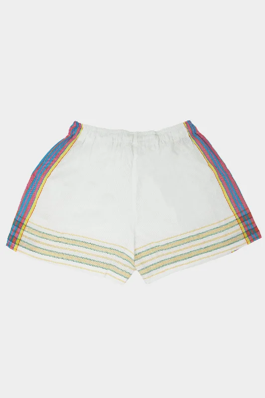 Kikoy Short Shorts | White/Turquoise