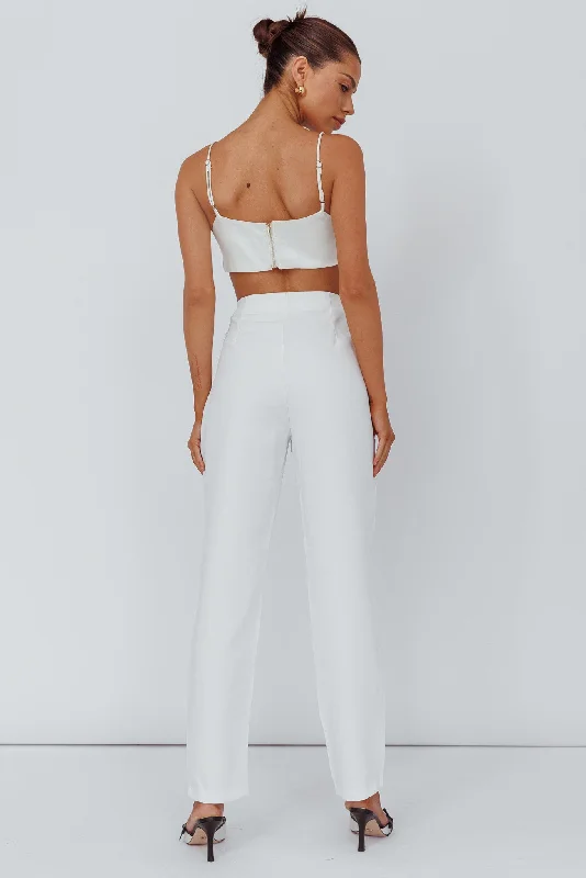 Moonlight Tango High Waist Pants White