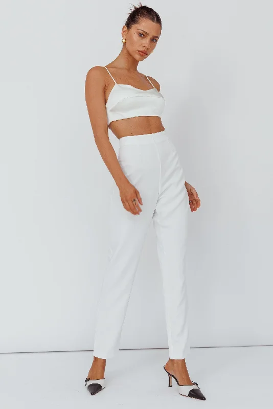 Moonlight Tango High Waist Pants White