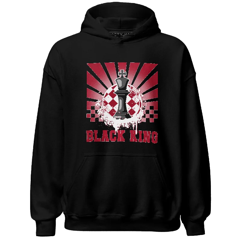 NastyJamz Retro Red Taxi 12s Hoodie Match Black King Collection