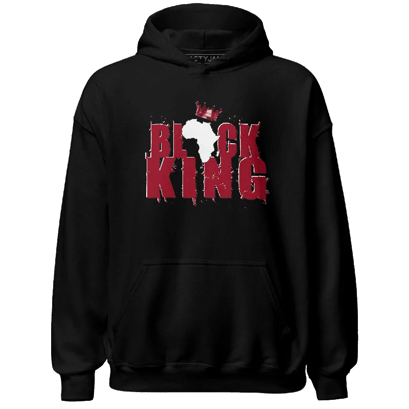 NastyJamz Retro Red Taxi 12s Hoodie Match Black King Crown