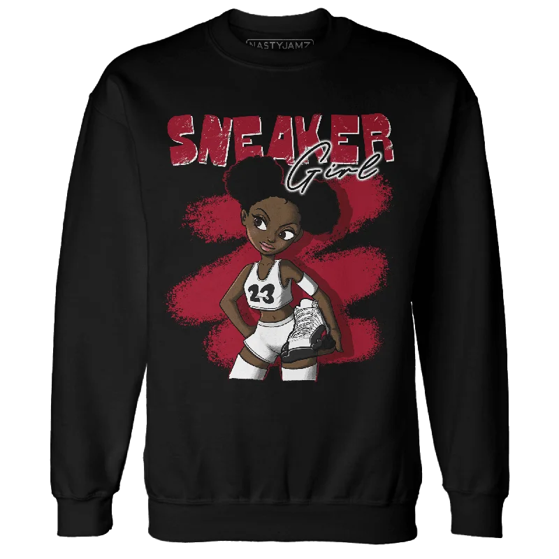 NastyJamz Retro Red Taxi 12s Sweatshirt Match Black Sneaker Girl