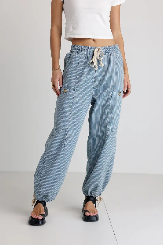 Robyn Striped Pants in Denim