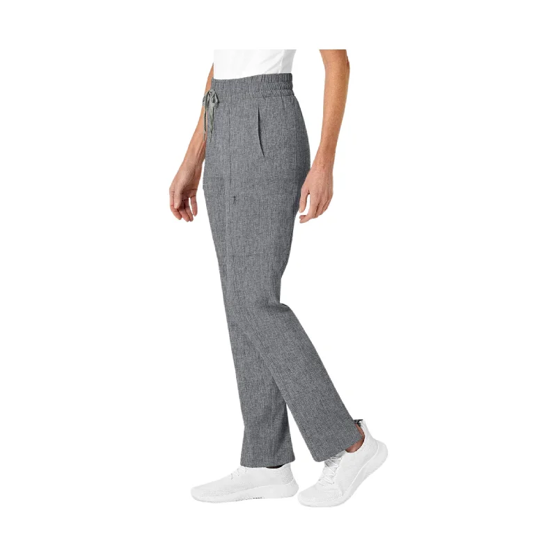 WonderWink Women's High Waist Slim Leg Scrub Pant - Grey Heather