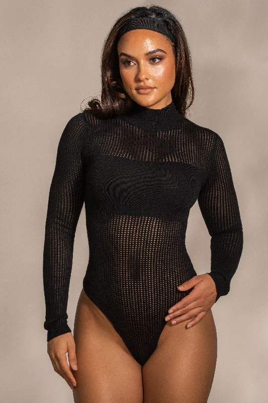 Black Klaudette Knit Bodysuit