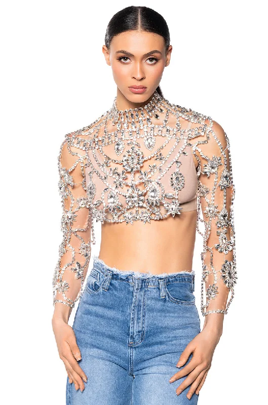 AKIRA BIRTHDAY EMBELLISHED RHINESTONE TOP