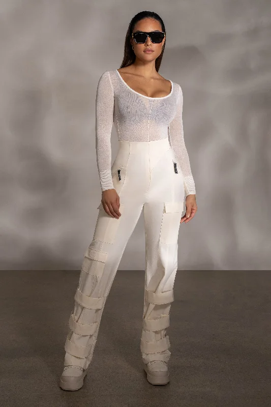 Ivory Nerida Sheer Knit Bodysuit