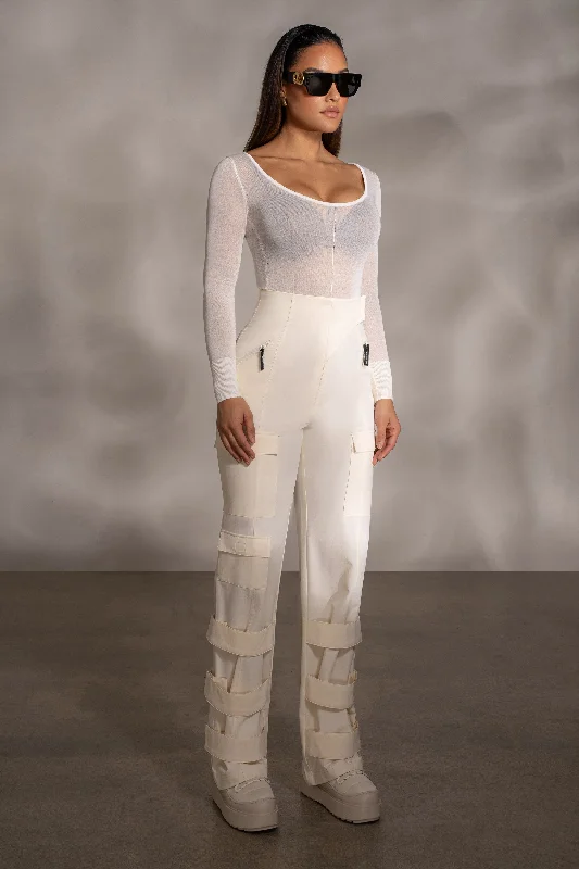 Ivory Nerida Sheer Knit Bodysuit