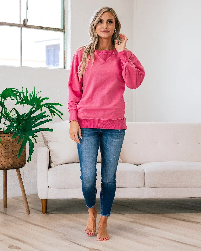 Girlfriend Crewneck Sweatshirt - Fuchsia