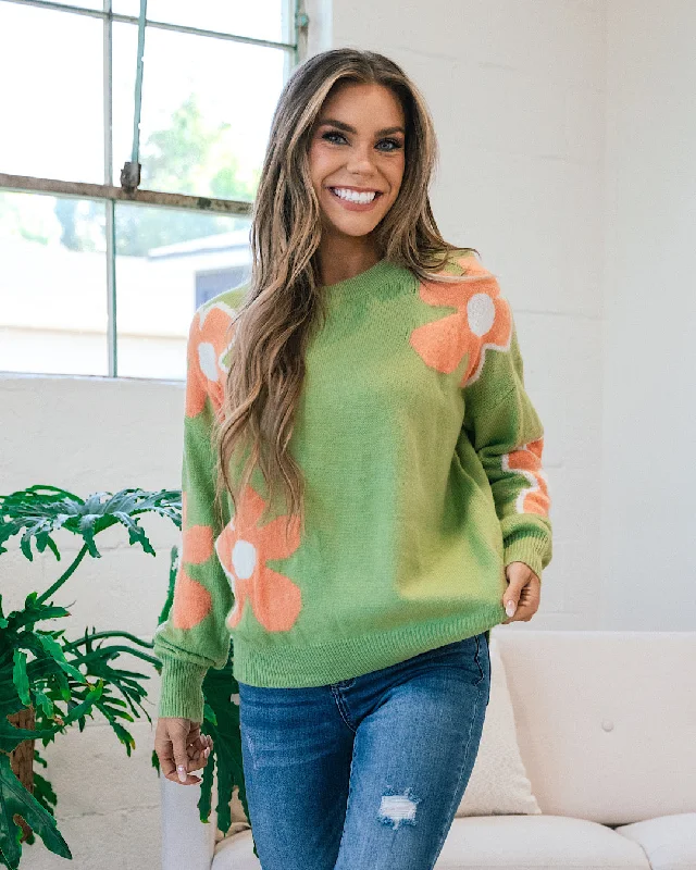 Tina Sage and Melon Daisy Sweater