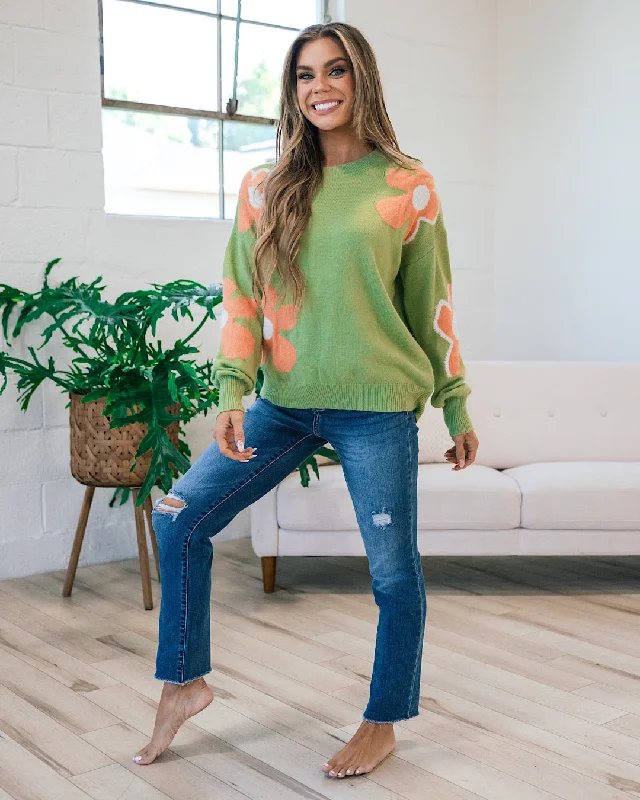 Tina Sage and Melon Daisy Sweater