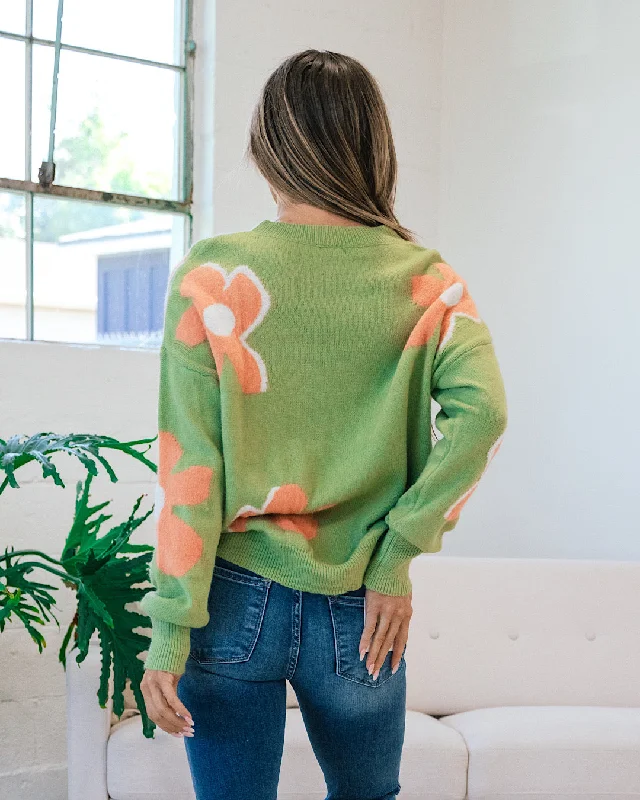 Tina Sage and Melon Daisy Sweater