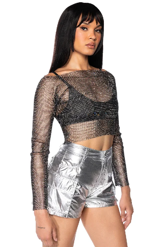 PIPER RHINESTONE TOP IN BLACK