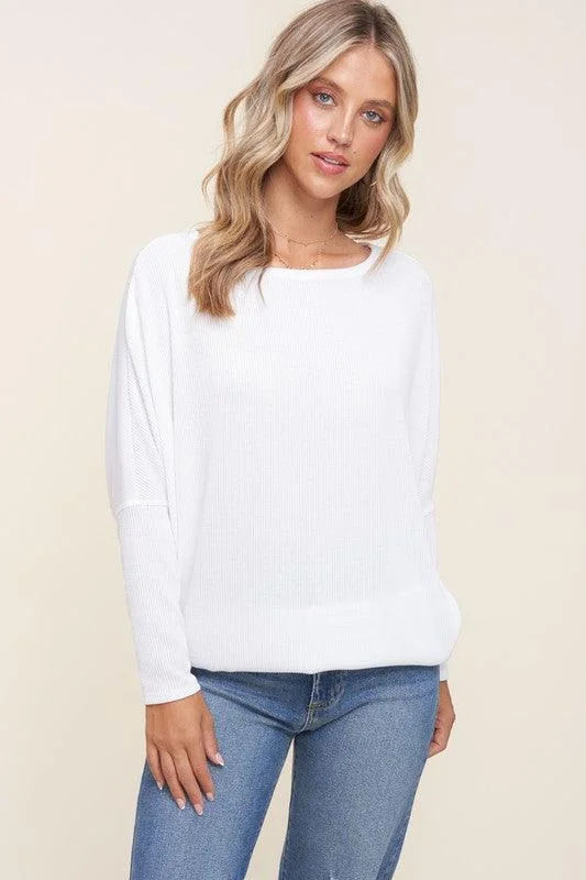 Rebecca Ribbed Dolman Sleeve Top FINAL SALE