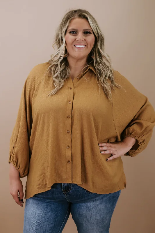 Stella Dolman Blouse , Camel