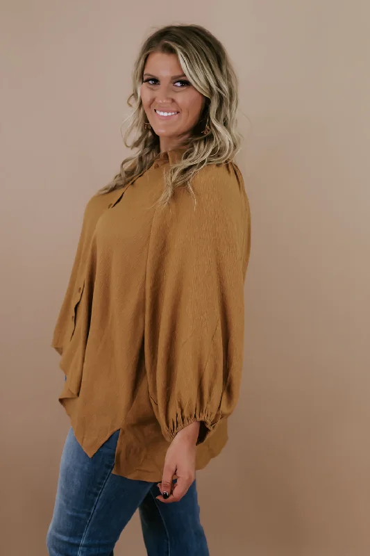 Stella Dolman Blouse , Camel