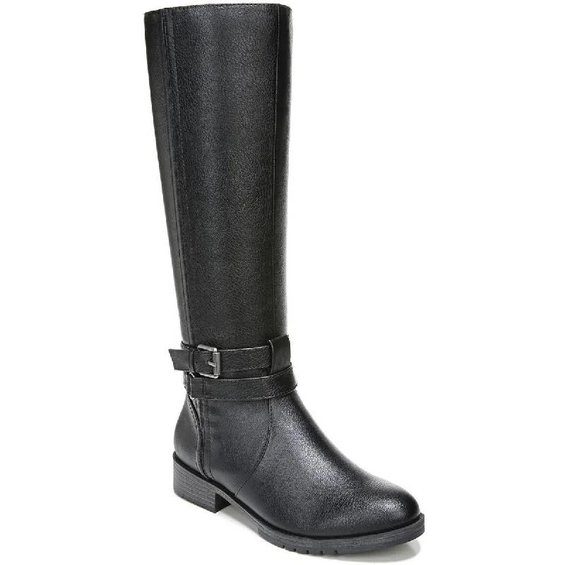 Reid Womens Solid Buckle Knee-High Boots