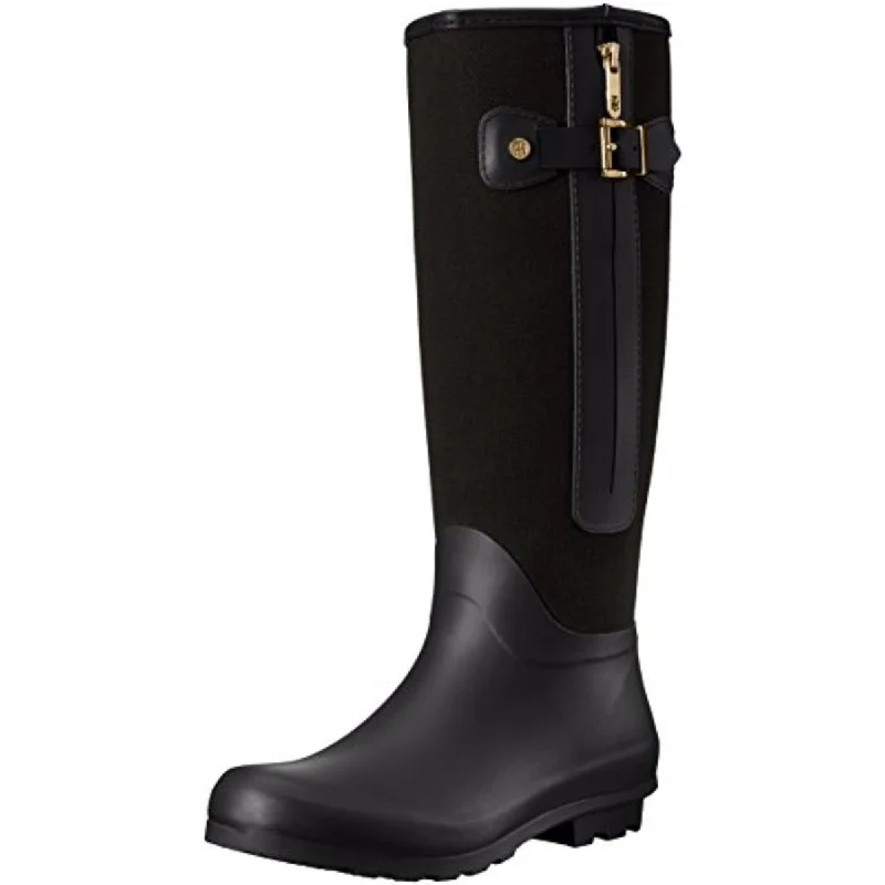 Mela Womens Twill Rubber Rain Boots