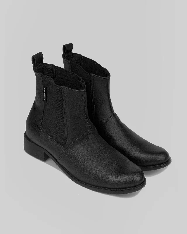 No. 2 Women's Chelsea Grape Leather Vegan Boots | Black