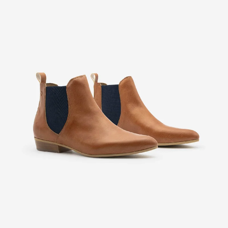 Laika Women's Grape Leather Vegan Ankle Boots | Camel