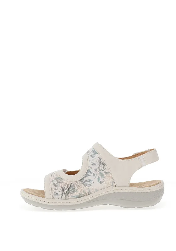 Redz Floral Velcro Comfort Sandals, White Multi